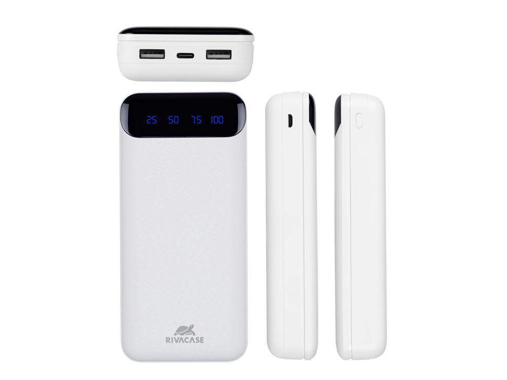 RIVACASE VA2280 (20000mAh) с дисплеем, белый, внешний аккумулятор /24-4
