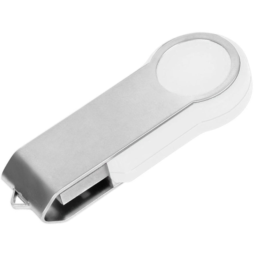 USB flash-карта "Swing" (4Гб), белый, серебристый-0