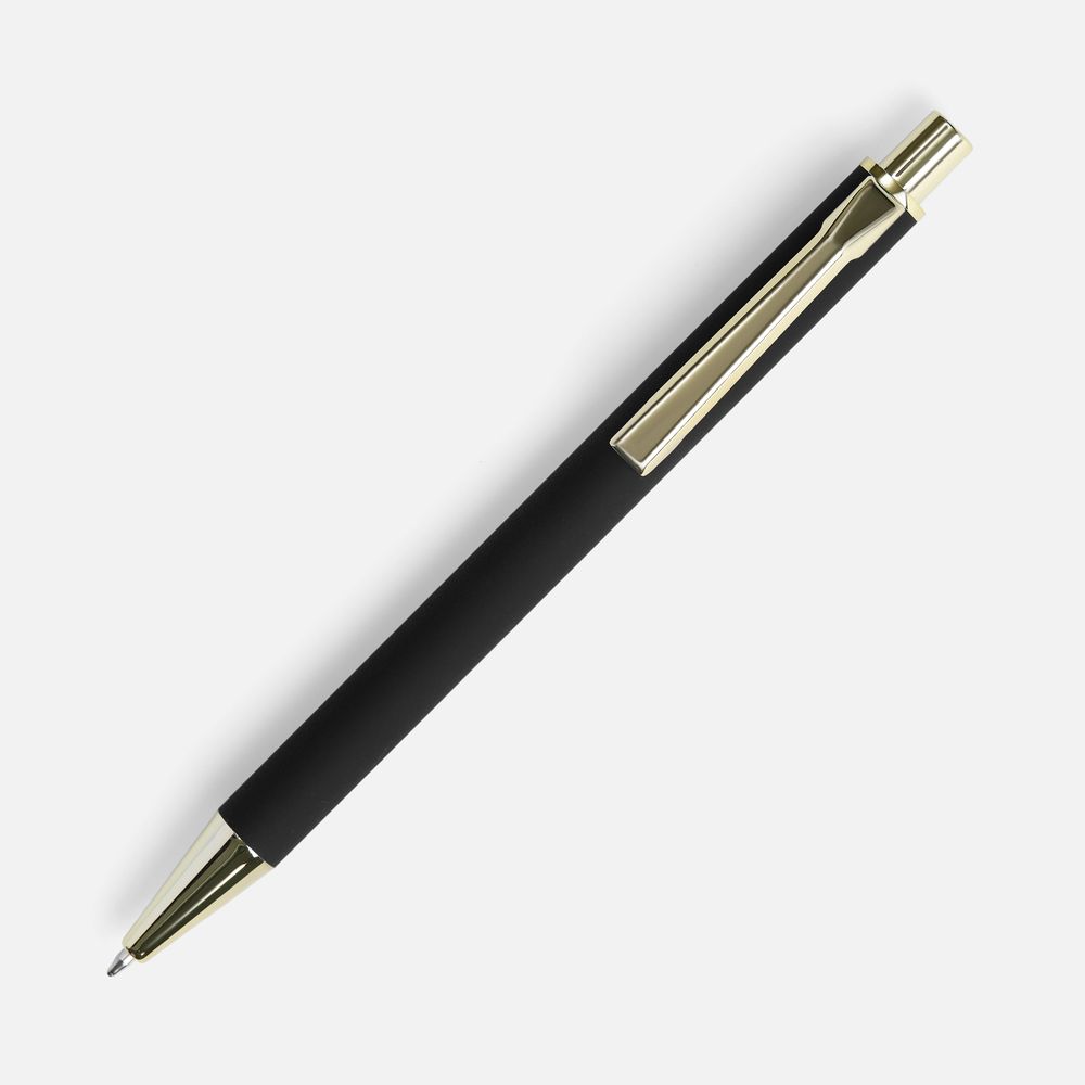 Ручка шариковая Lobby Soft Touch Gold, черная-2