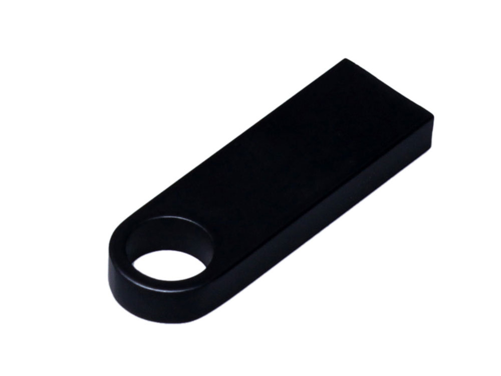 USB 2.0-флешка на 8 Гб с мини чипом и круглым отверстием, черный-2