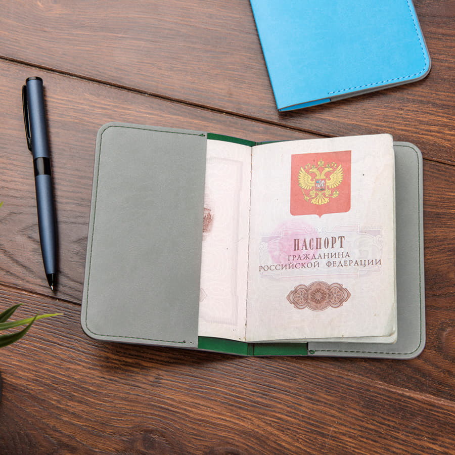 Обложка для паспорта  IMPRESSION, коллекция ITEMS, зеленый-3