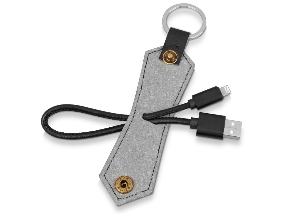 Кабель-брелок USB-Lightning Pelle, черный-2