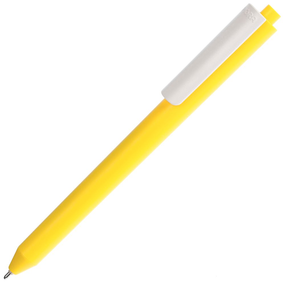 Ручка шариковая Pigra P03 Mat, желтая с белым-0