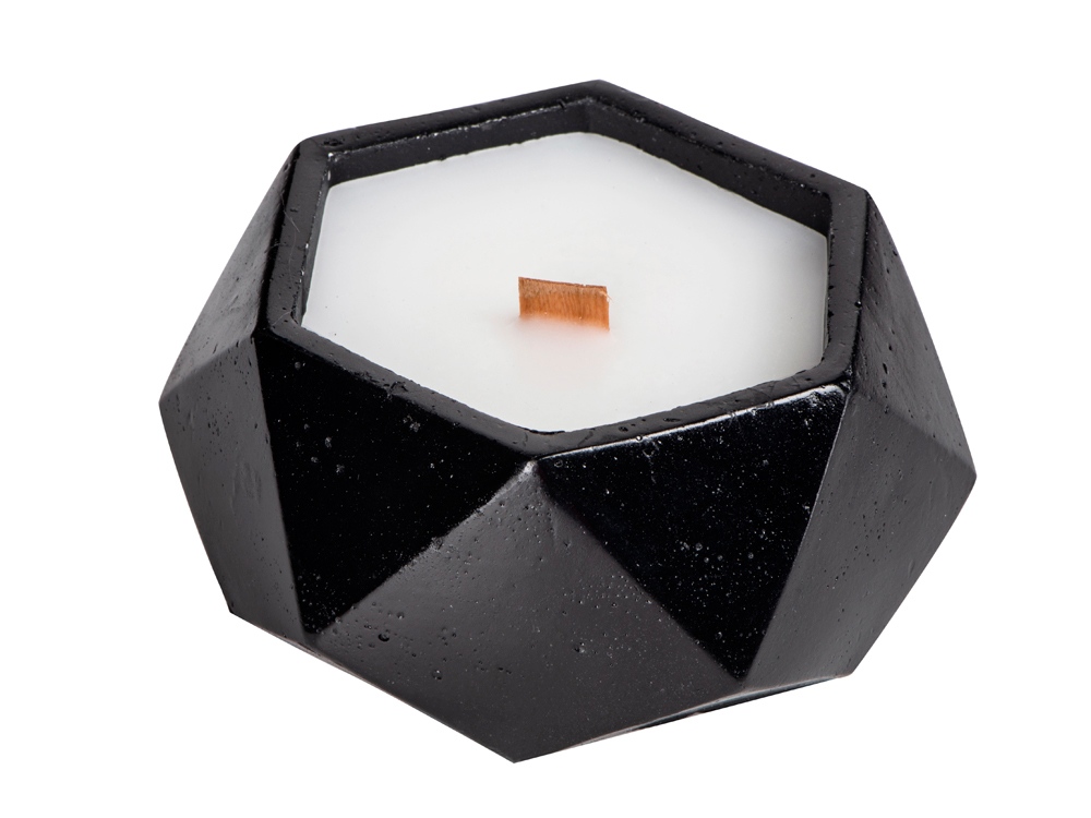 Свеча в декоративном стакане Geometry, черный-1