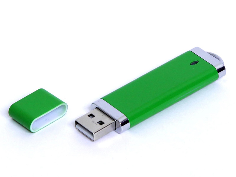 USB-флешка промо на 32 Гб прямоугольной классической формы, зеленый-0