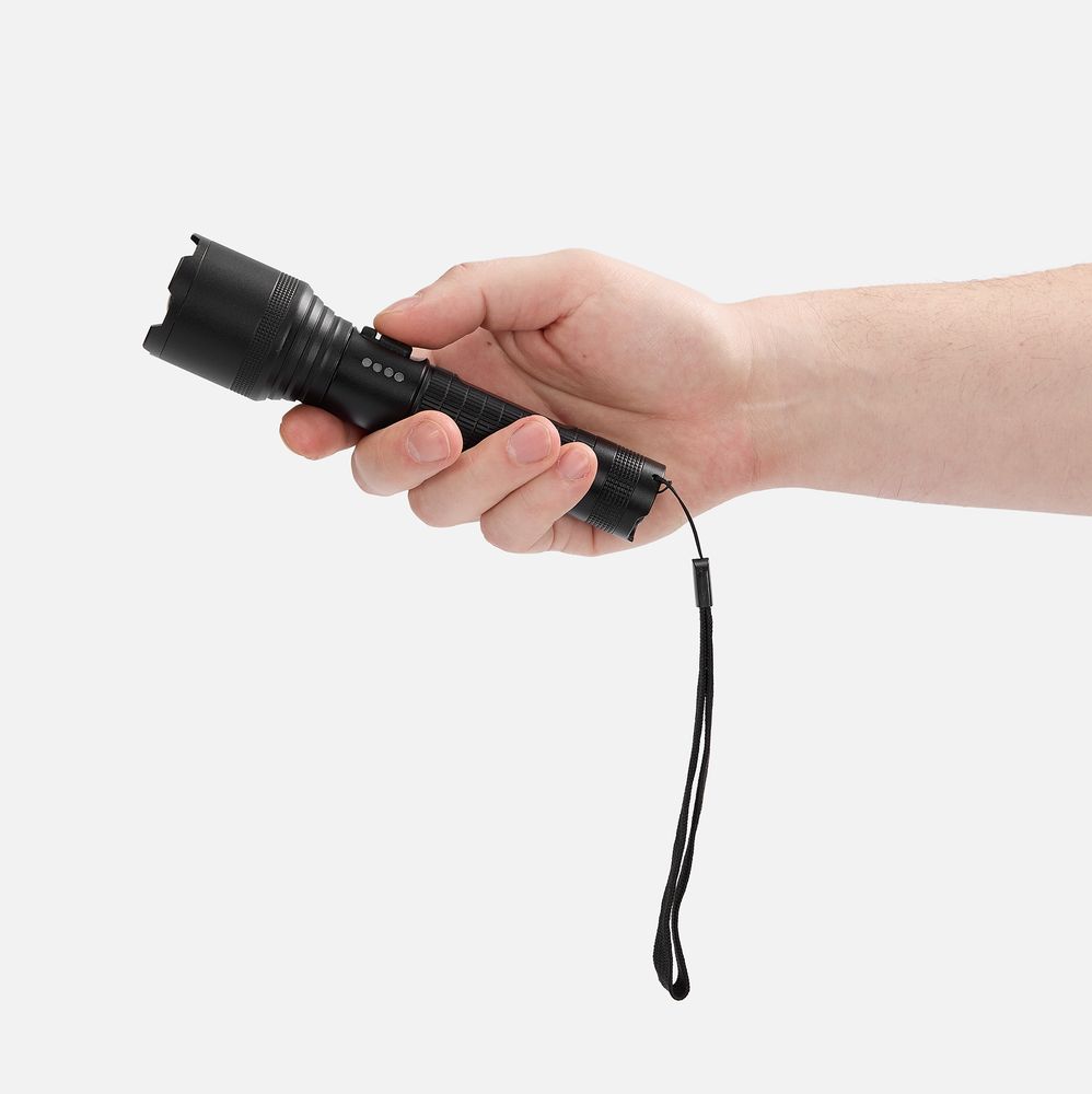 Фонарь аккумуляторный с фокусировкой луча FarSee, черный-2