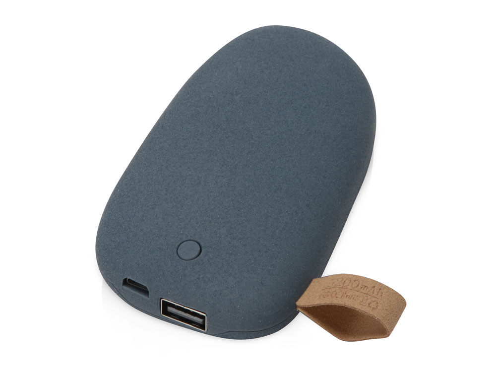 Внешний аккумулятор в форме камня Stone, 5200 mAh, серо-синий-0