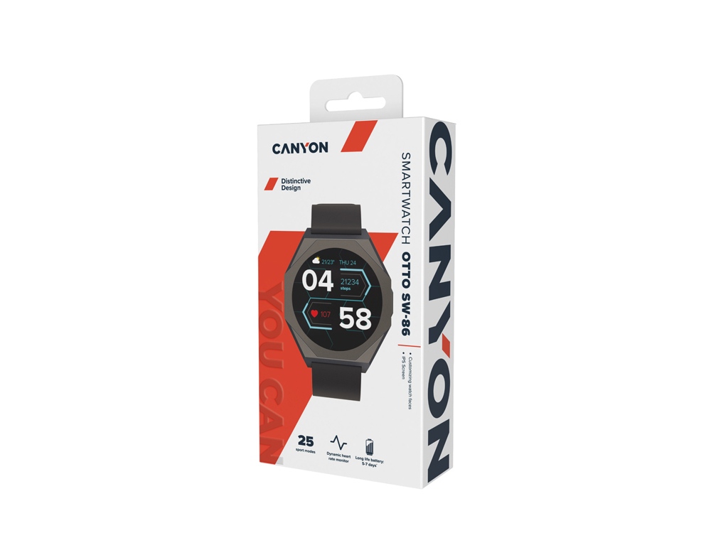 Смарт-часы CANYON Otto SW-86, черный-6