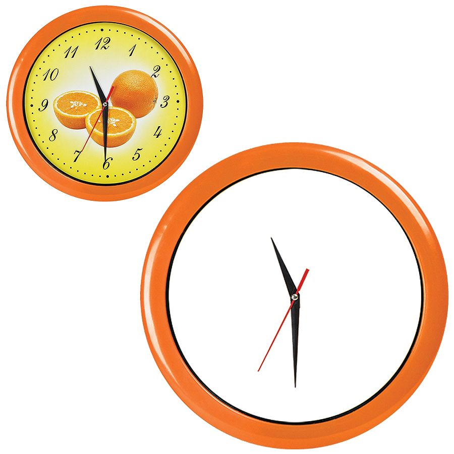 Часы настенные "ПРОМО" разборные ; оранжевый,  D28,5 см; пластик, оранжевый-0