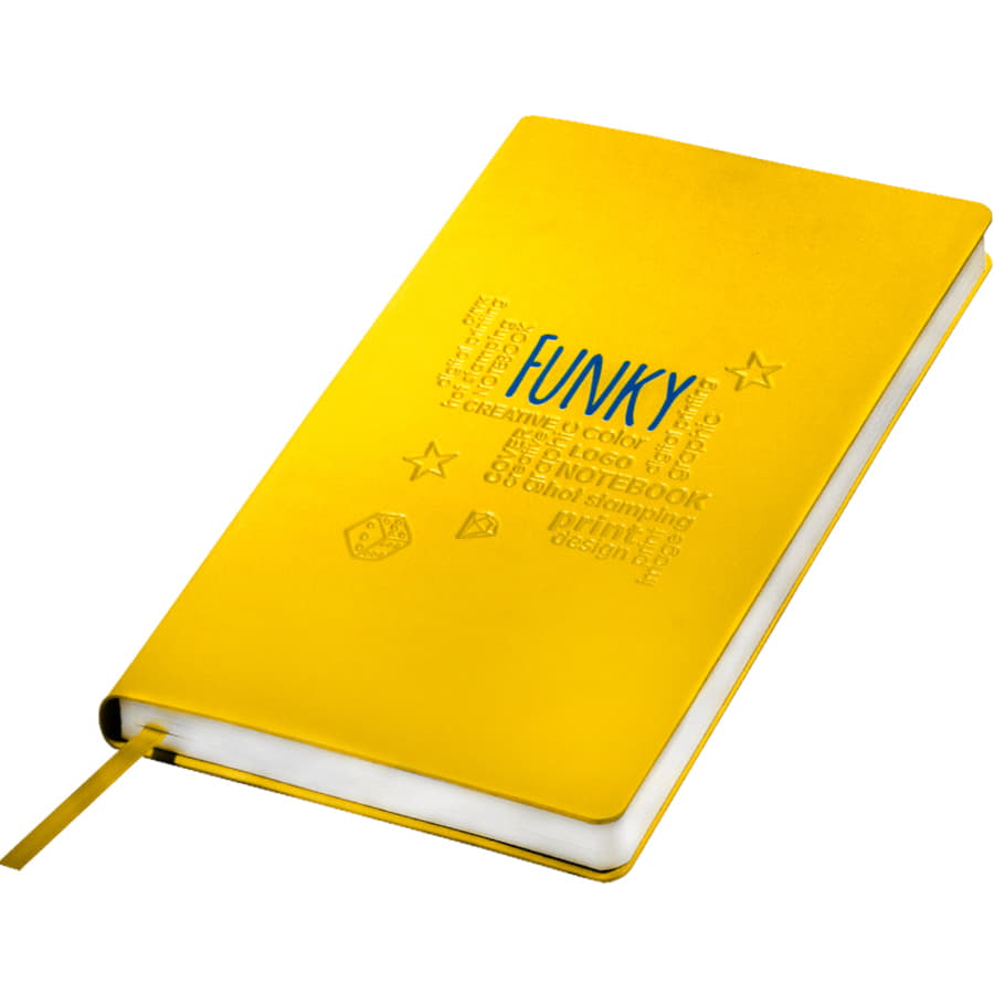 Ежедневник недатированный "FunkyPlan", 130*210 мм, желтый, серый форзац, блок в линейку, желтый, серый-2