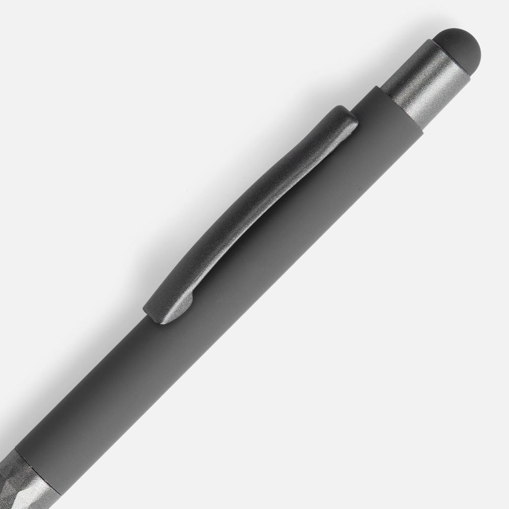 Ручка шариковая Digit Soft Touch со стилусом, серая-2