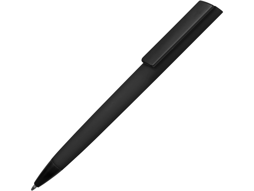 Ручка пластиковая soft-touch шариковая Taper, черный-0