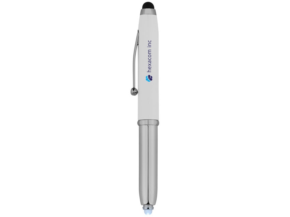 Ручка-стилус шариковая Xenon, белый, синие чернила-6