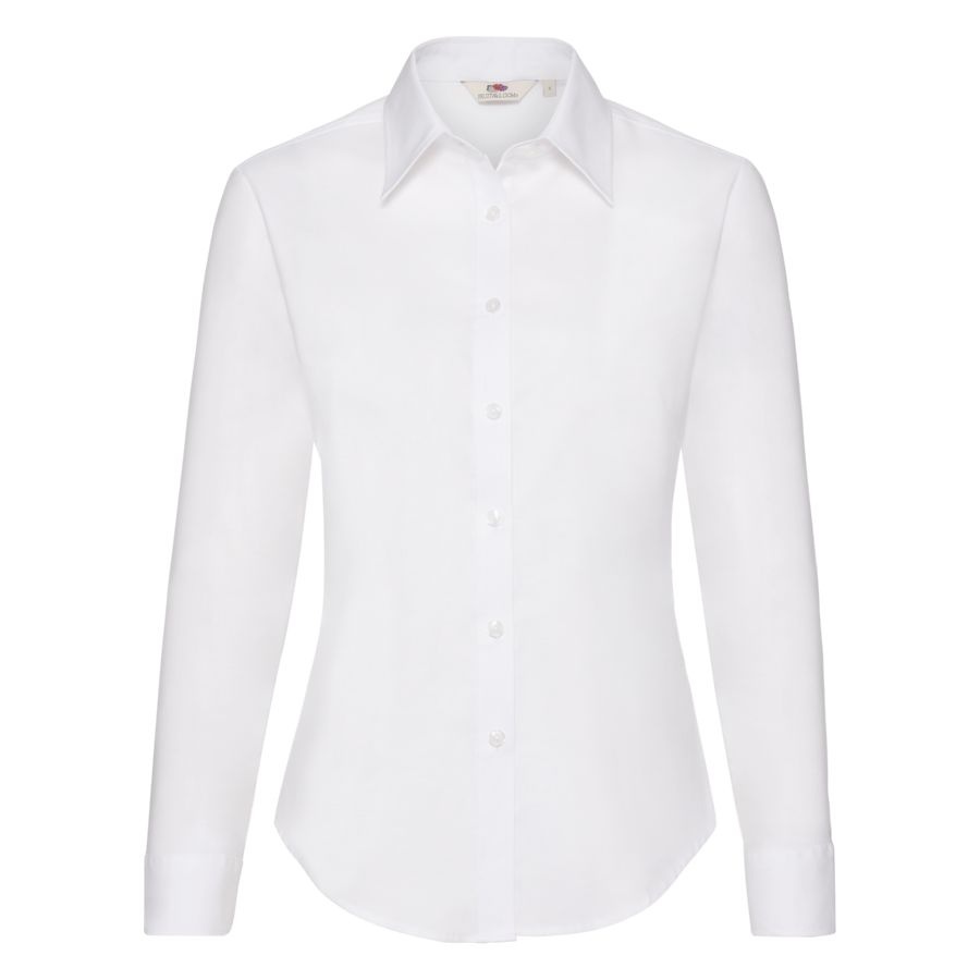 Рубашка женская LONG SLEEVE OXFORD SHIRT LADY-FIT 130, белый-0