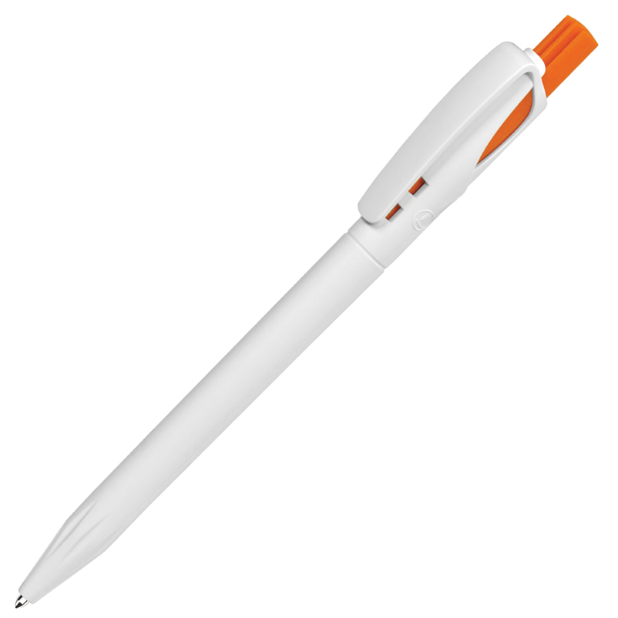 Ручка шариковая TWIN WHITE, белый, оранжевый-0