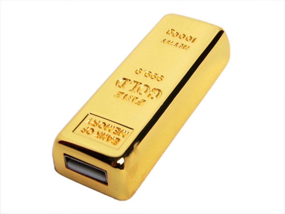 USB-флешка на 64 Гб в виде слитка золота, золотой-1