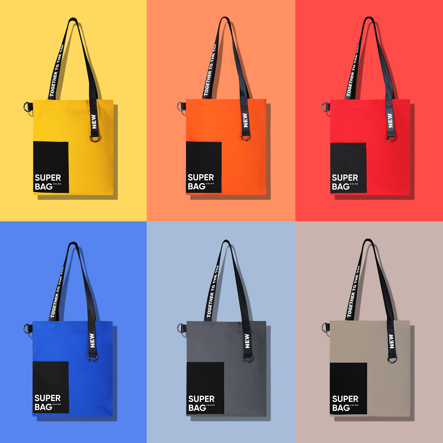 Шоппер Superbag Color (красный с чёрным)-7