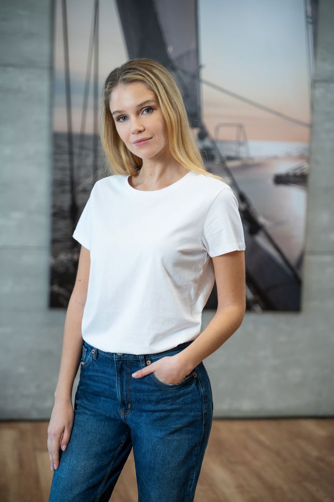Футболка женская Ladies American U, белая-5