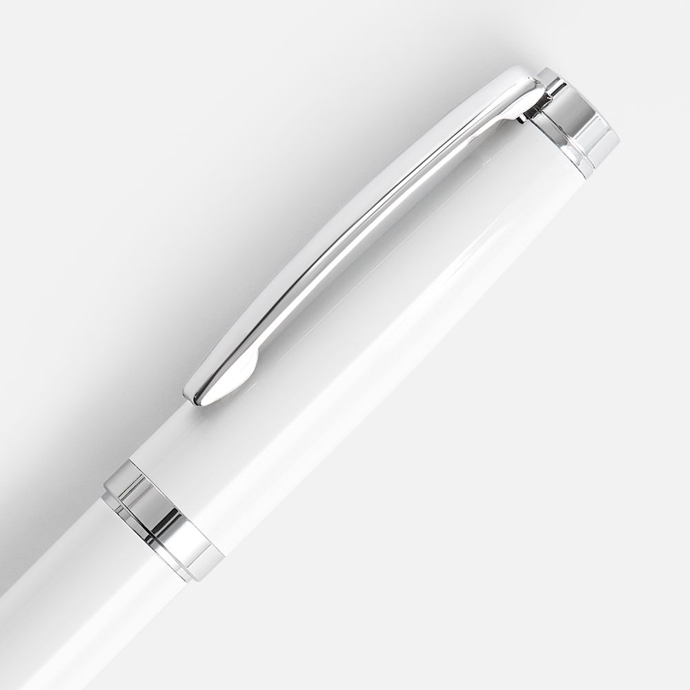 Ручка шариковая Letra Chrome, глянцевая, белая-3