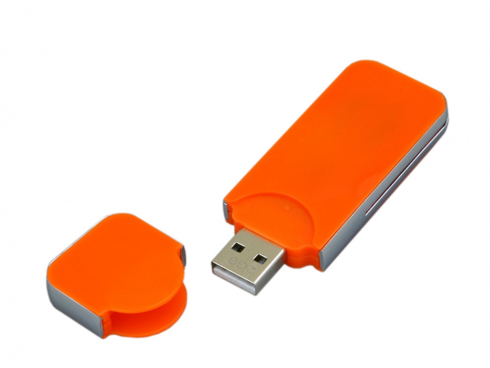 USB-флешка на 64 ГБ в стиле I-phone, прямоугольнй формы, оранжевый-1