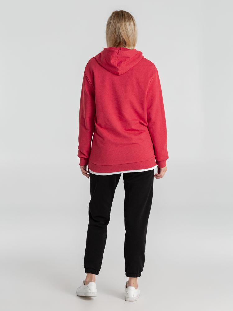 Толстовка с капюшоном унисекс Hoodie, красный меланж-9