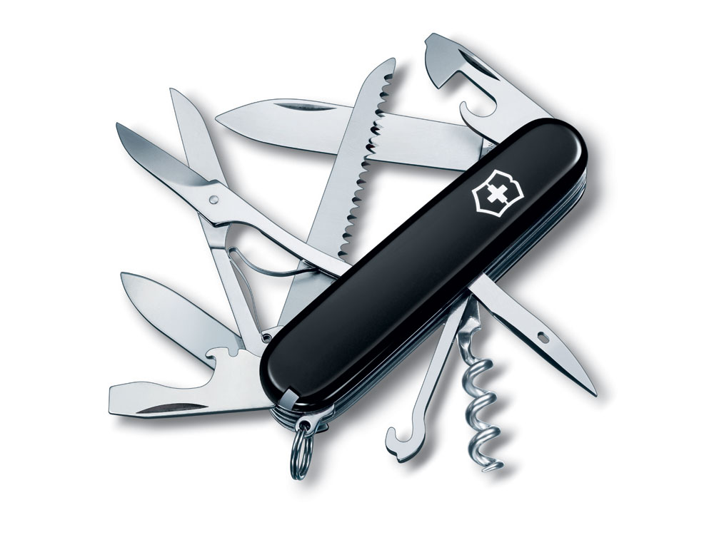 Нож перочинный VICTORINOX Huntsman, 91 мм, 15 функций, чёрный-0