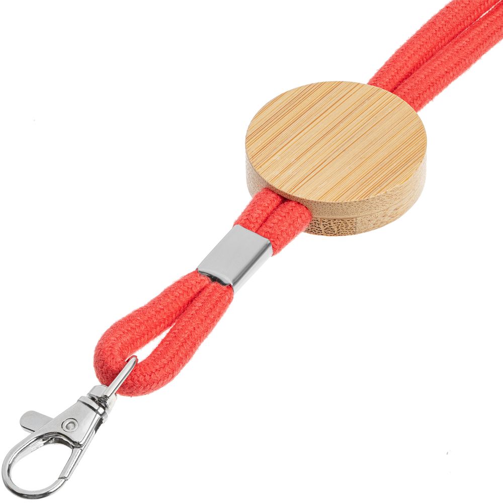 Шнурок для бейджа Tube Wood, красный-2