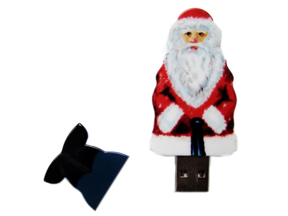 USB-флешка на 64 ГБ Дед Мороз Santa под нанесение, белый-0