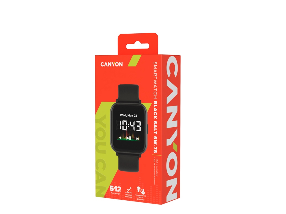 Смарт-часы со встроенным плеером Canyon SaltSW-78, черный-3