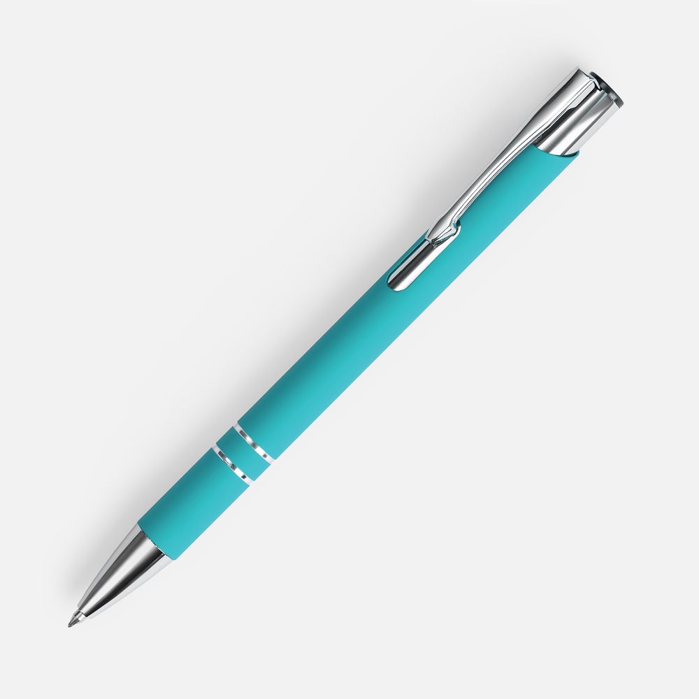 Ручка шариковая Keskus Soft Touch, бирюзовая-1