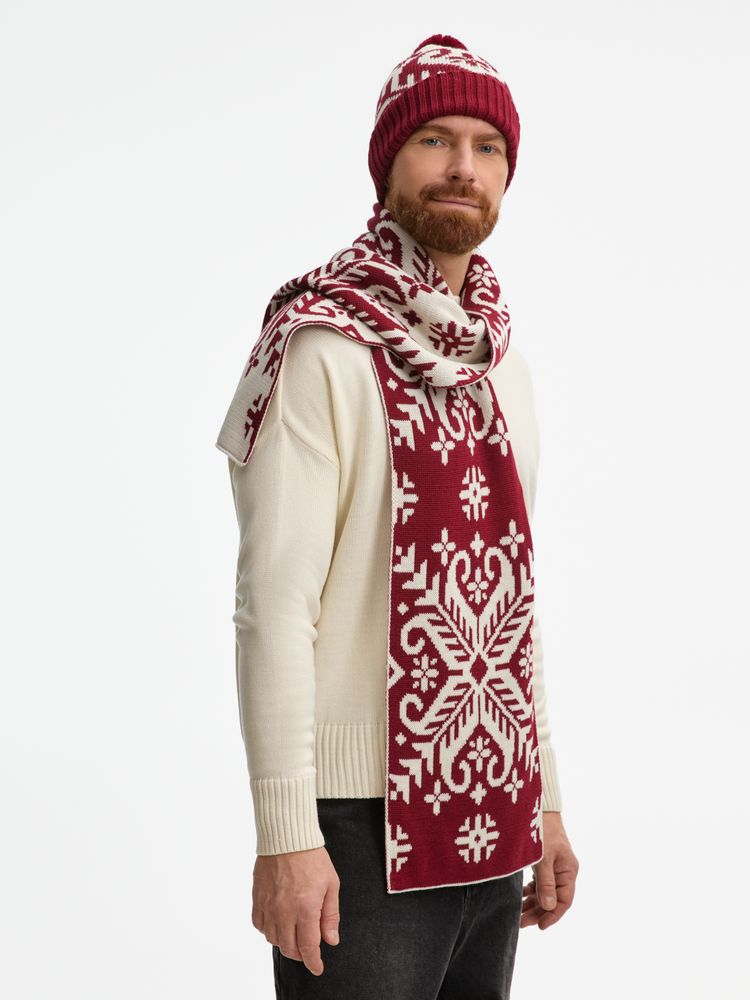 Шарф Wintertude L, красный с белым-5