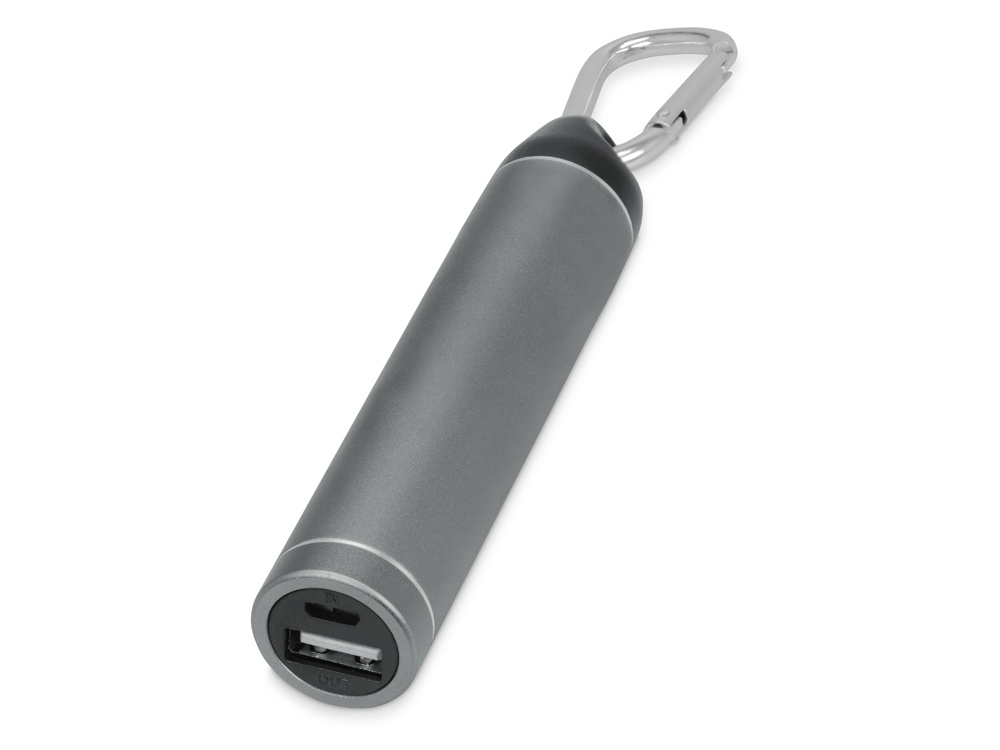 Портативное зарядное устройство Марс с карабином, 2600 mAh, серый-0