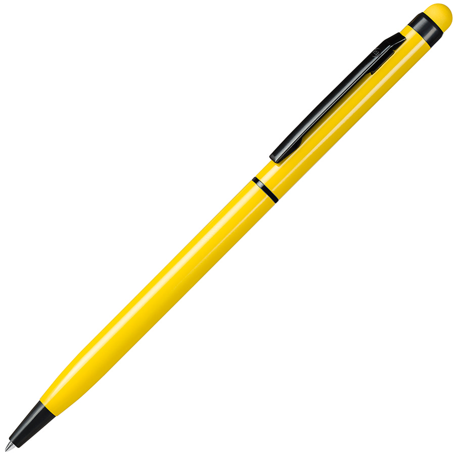 Ручка шариковая со стилусом TOUCHWRITER BLACK, глянцевый корпус, желтый-0