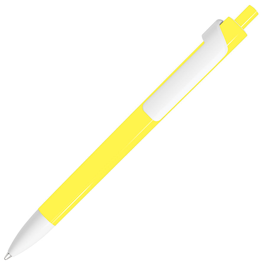 Ручка шариковая FORTE, желтый, белый-0