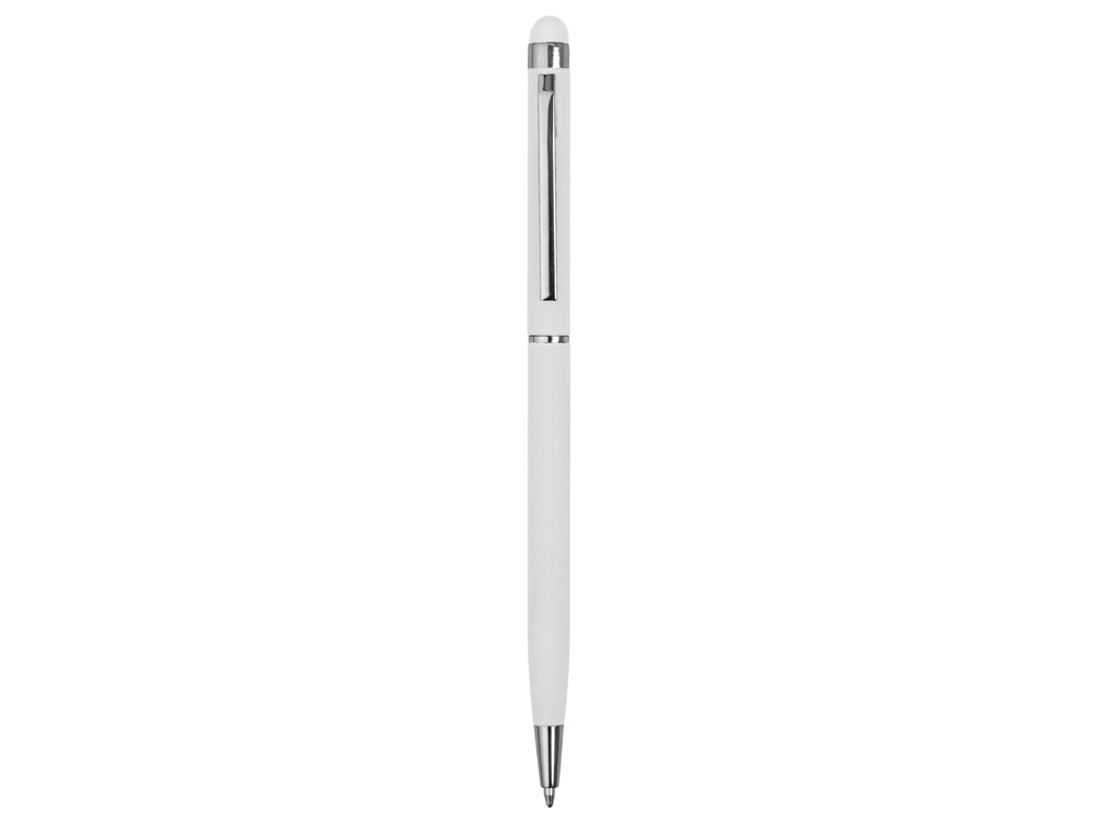 Ручка-стилус шариковая Jucy Soft с покрытием soft touch, белый-1
