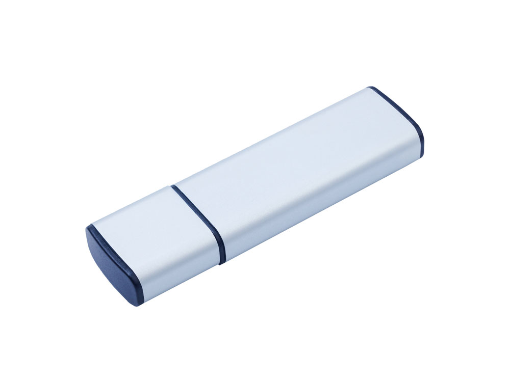 USB-флешка металлическая на 16ГБ 3.0 с колпачком, серебро-0