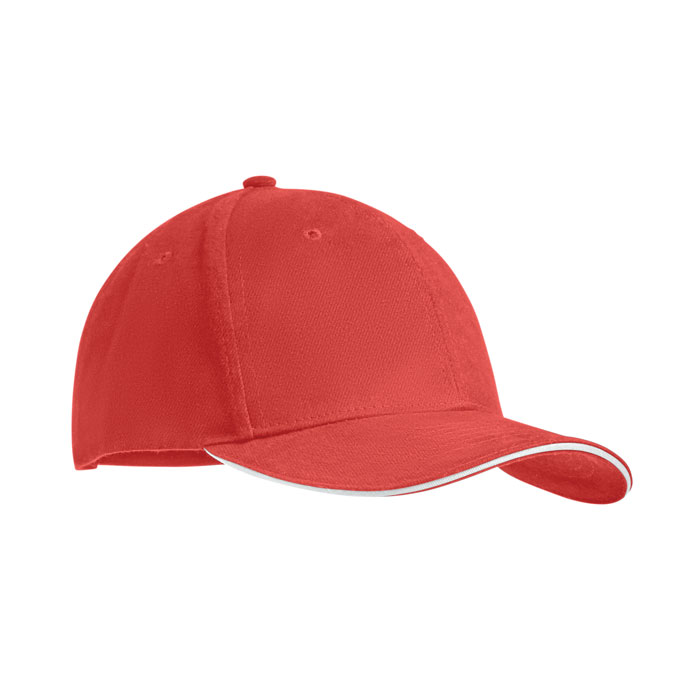Brushed heavy cotton 6 panel Ba, красно-белый-0