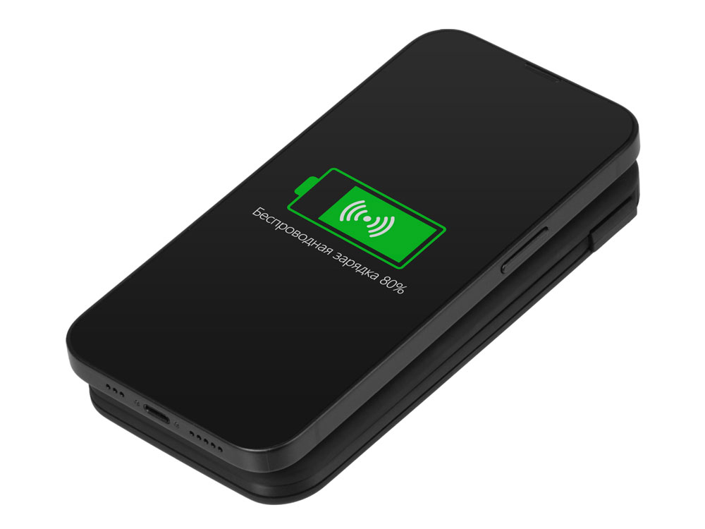 Внешний беспроводной аккумулятор с подсветкой лого Astro, 10000 mAh, черный-2