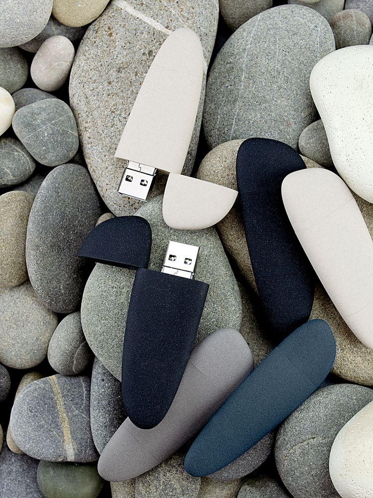 Флешка Pebble Universal, USB 3.0, серо-синяя, 32 Гб-7