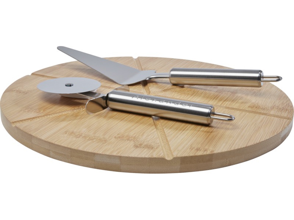 Бамбуковая лопатка для пиццы Mangiary с инструментами, natural-5