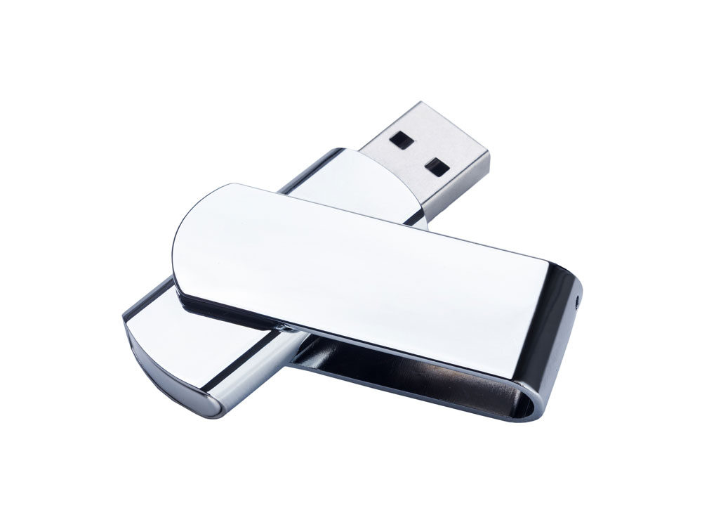 USB-флешка металлическая поворотная на 32 ГБ 3.0, глянец-0
