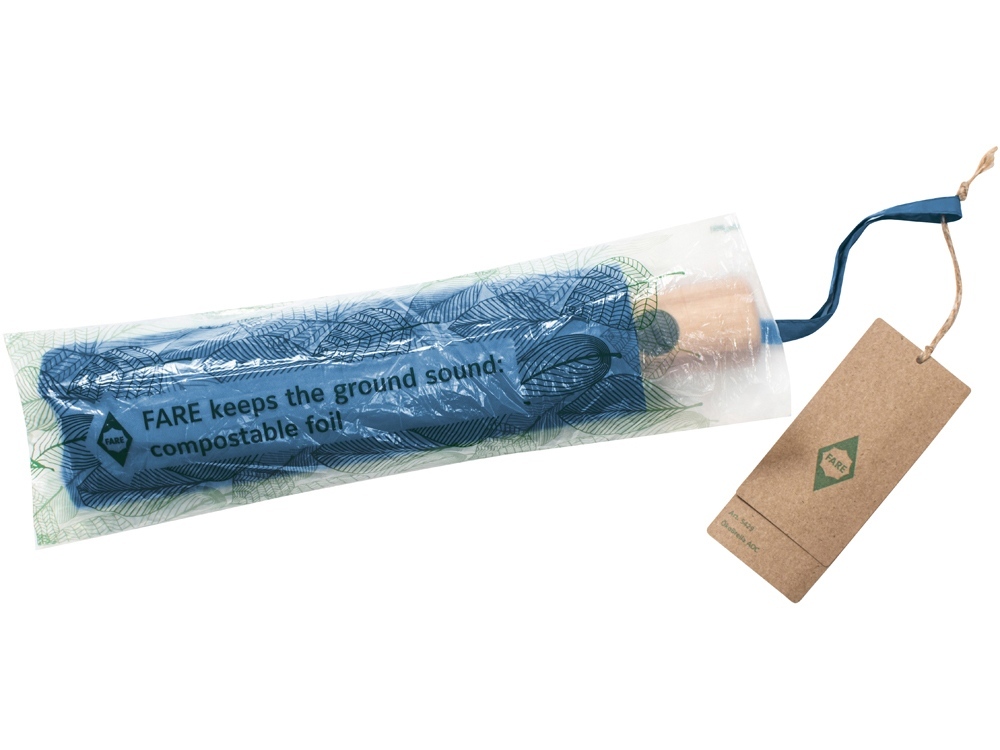 Зонт складной 5429 ÖkoBrella из бамбука, полуавтомат,белый-4