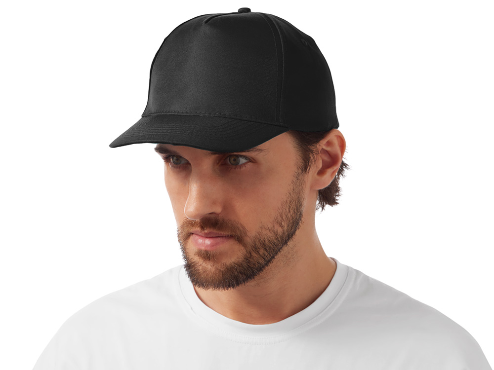 Бейсболка Poly 5-ти панельная 120 гр, черный-2