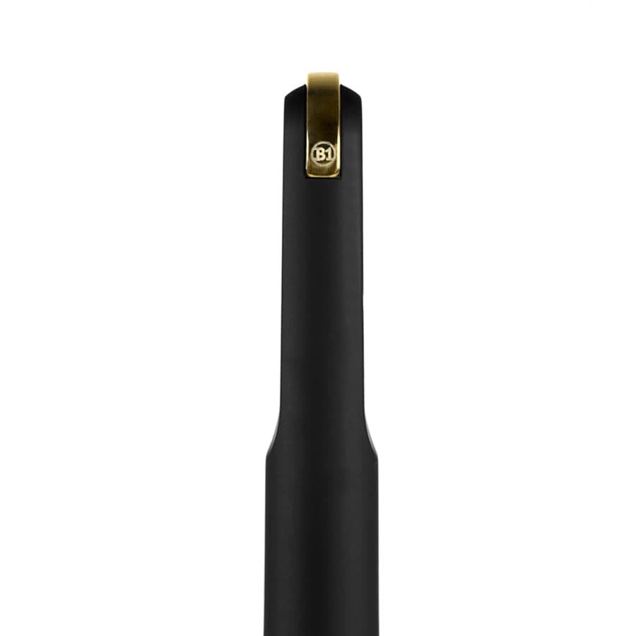 Ручка шариковая FARO, покрытие soft touch, черный, золотистый-1