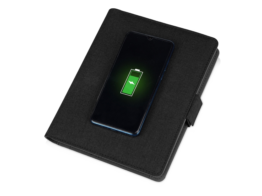 Органайзер с беспроводной зарядкой 5000 mAh Powernote, темно-серый-1