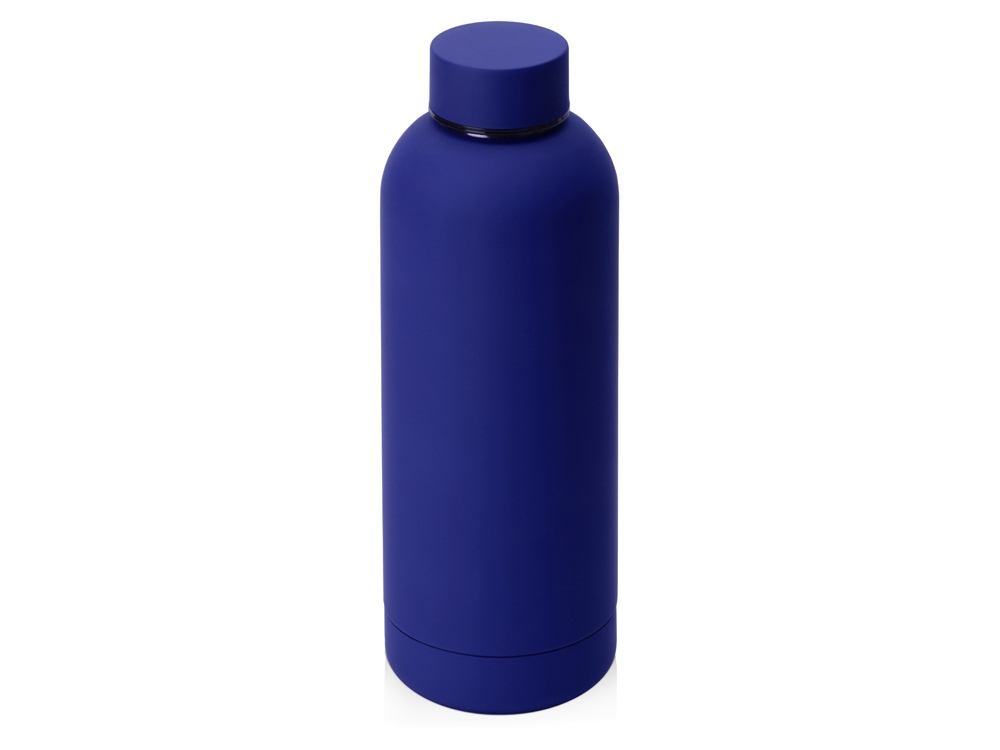 Вакуумная термобутылка Cask Waterline, soft touch, 500 мл, синий-1