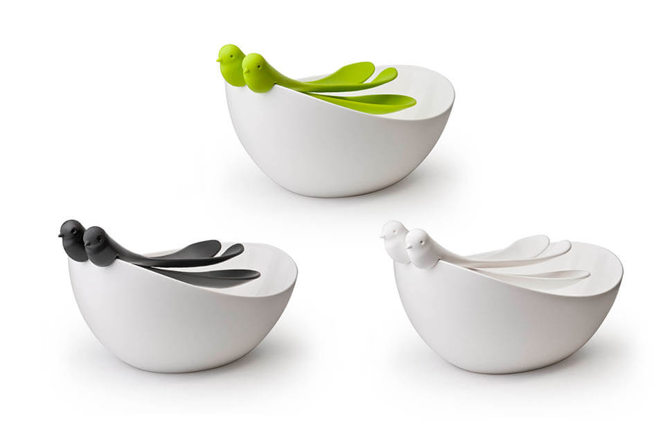 САЛАТНИЦА С ЛОЖКАМИ SPARROW, Белый-2