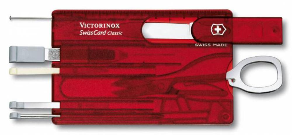 Набор инструментов SwissCard, полупрозрачный красный-1