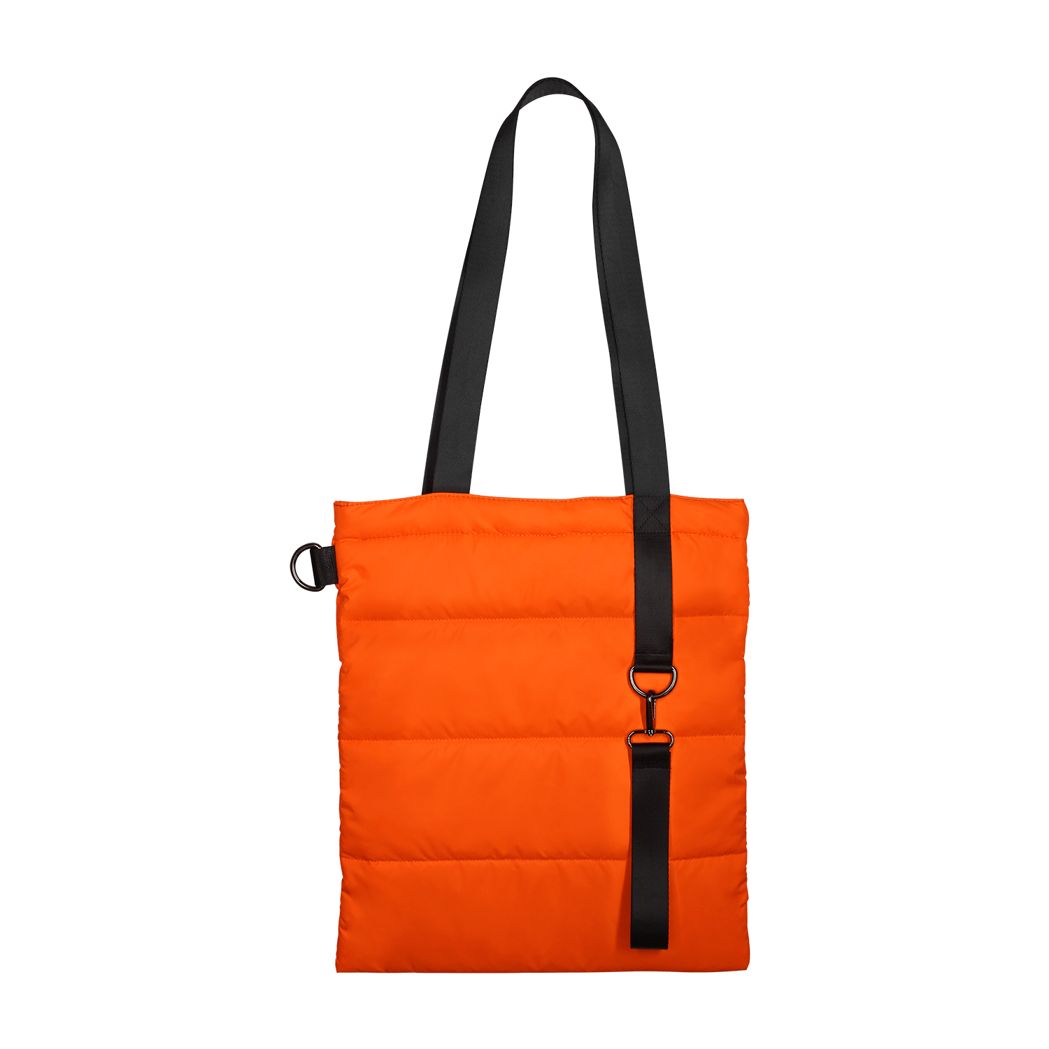 Шоппер Superbag Bubble, стёганый, с магнитной кнопкой (оранжевый с чёрным)-2