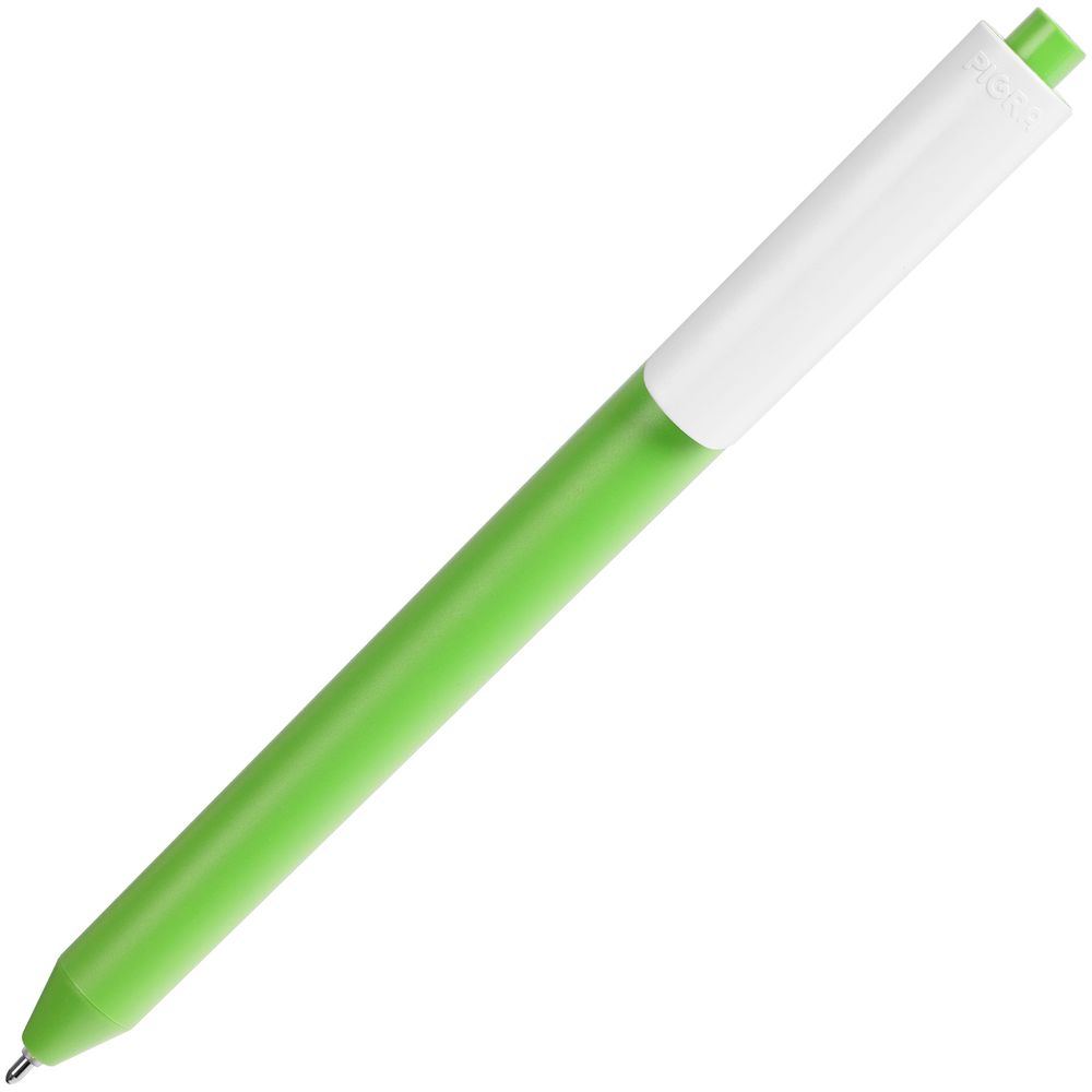 Ручка шариковая Pigra P03 Mat, светло-зеленая с белым-2